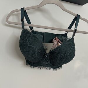 Victoria's Secret Dark Green Lace Bra